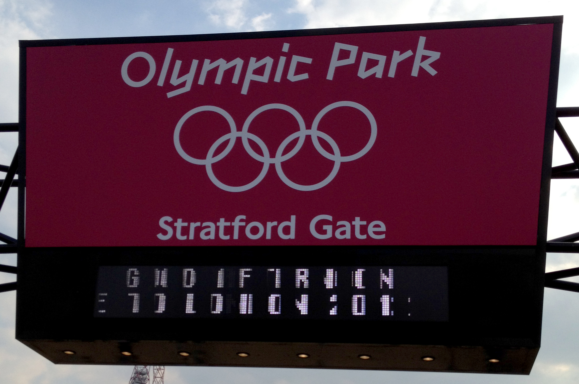 A sign welcomes visitors to London's Olympic Park. Photo: Shairoz Merchant