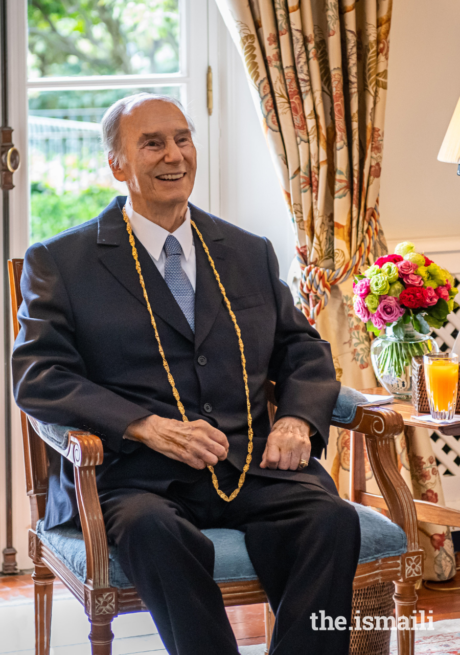 Mawlana Hazar Imam at his Lisbon residence on the occasion of his 65th Imamat Day, 11 July 2022.
