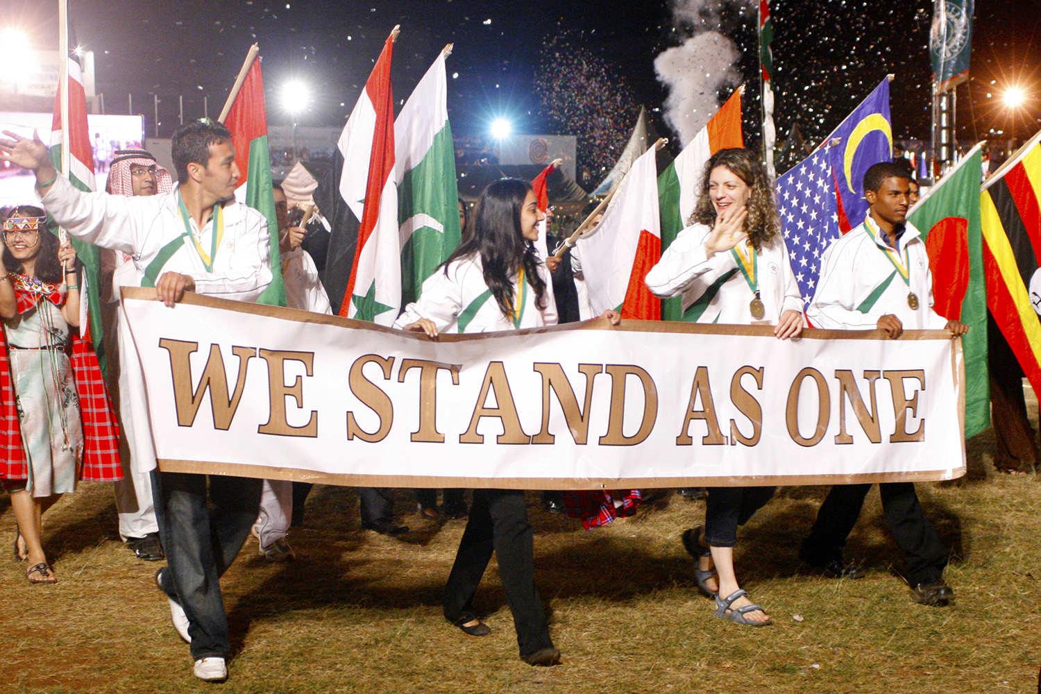 Celebrating diversity of cultures during the closing ceremonies at the 2008 Golden Jubilee Games. JG