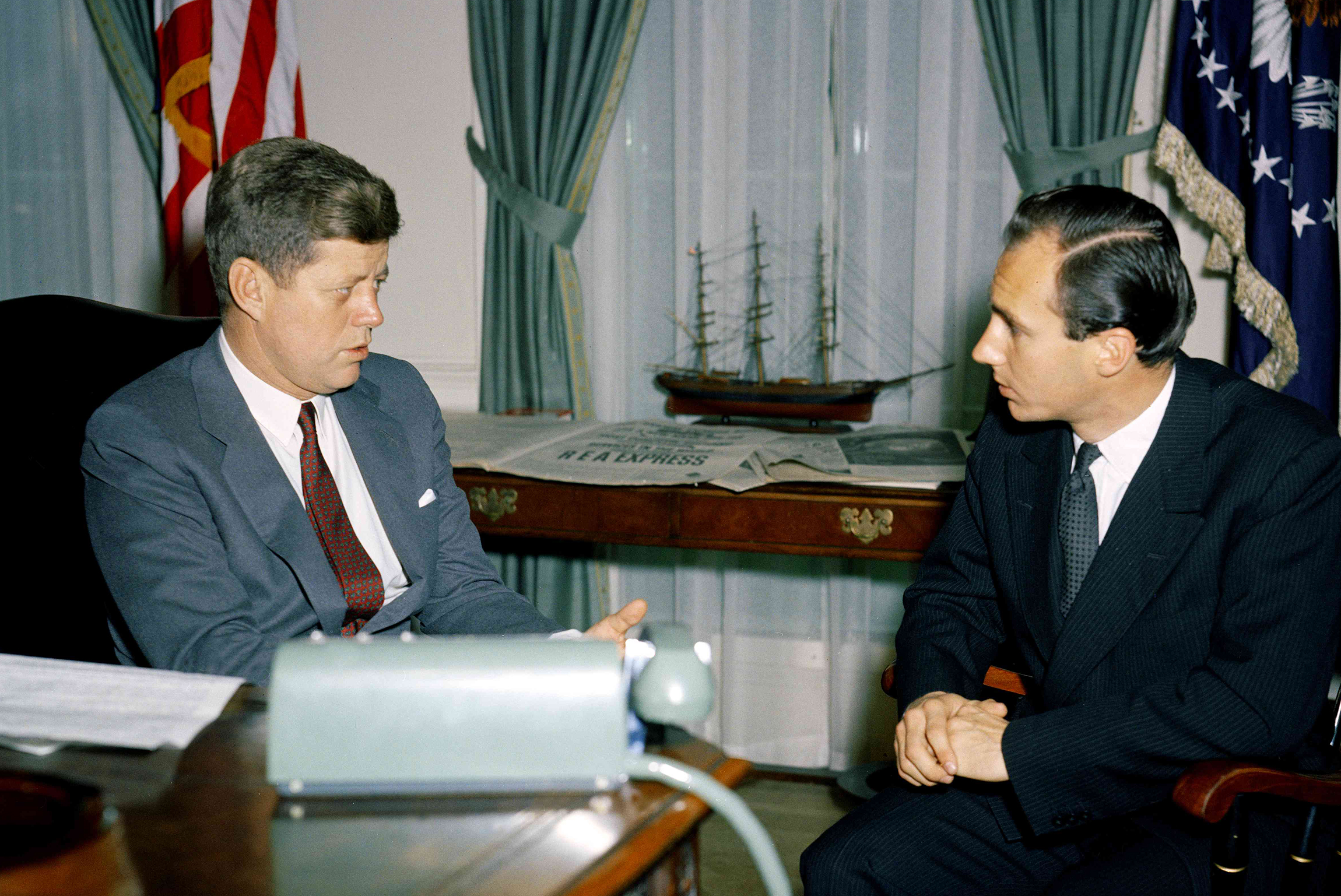 Meeting with President Kennedy in the Oval Office at the White House in 1961.