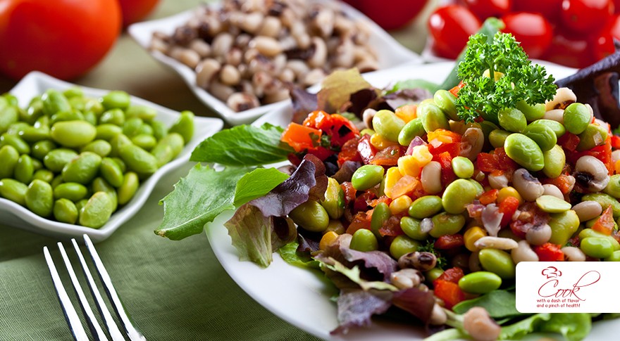 Edamame with Black Eyed Peas