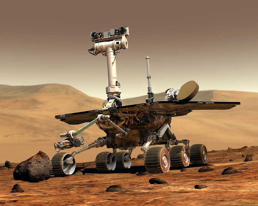 The Mars Rover: An example of robotics used in space exploration.