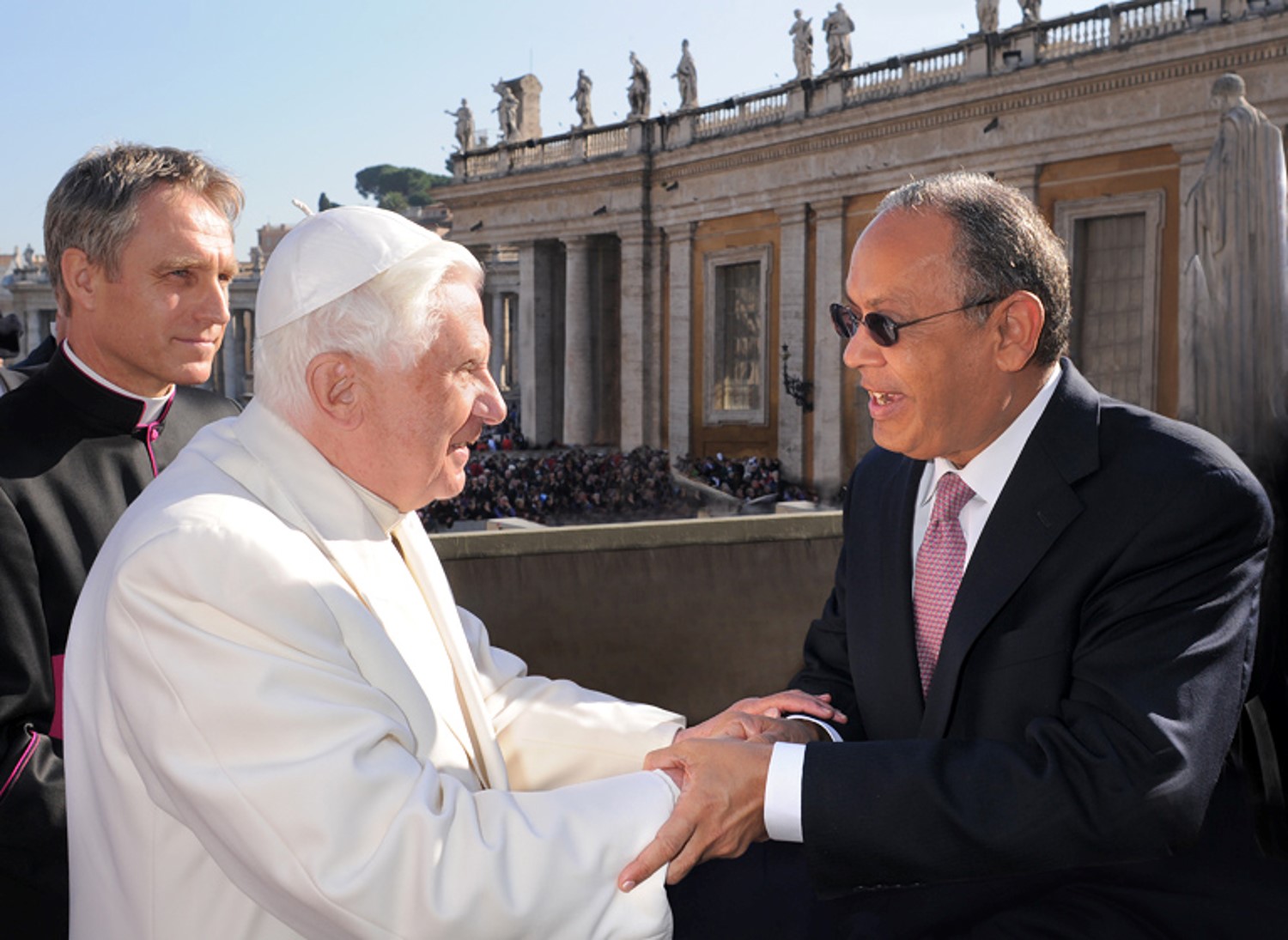 Meeting with Pope Benedict XVI at the Vatican as part of President Bush’s initiative to promote interfaith and intrafaith dialogue as a means for advancing US foreign policy.