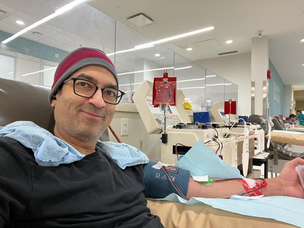 Ronil Shivji from Calgary is passionate about giving back through blood and plasma donation. He has donated plasma over 500 times and continues to make plasma donations regularly.