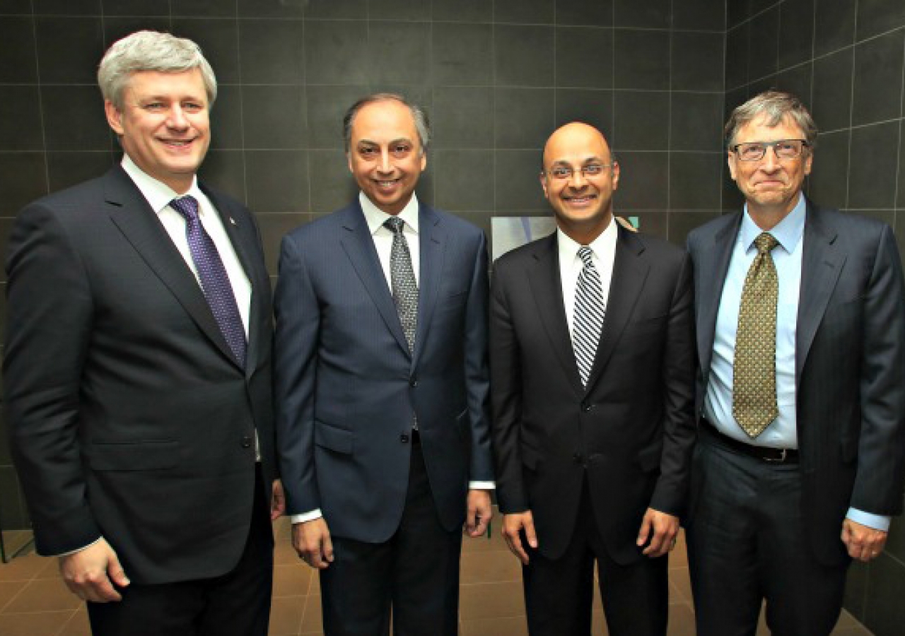 Before they took to the stage, Prime Minister Stephen Harper and Bill Gates met with AKDN Resident Representative in Canada, Dr Mahmoud Eboo and Aga Khan Foundation Canada CEO, Khalil Z. Shariff. AKFC