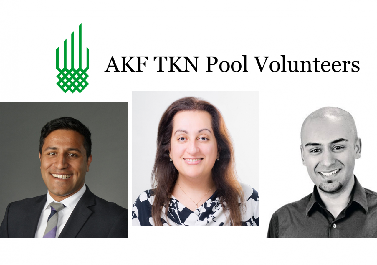Featured in this story are (left to right) Adam Jutha, Huma Pabani, and Ali Thanawalla, who are among 28 TKN volunteers serving on AKF's TKN Pools.