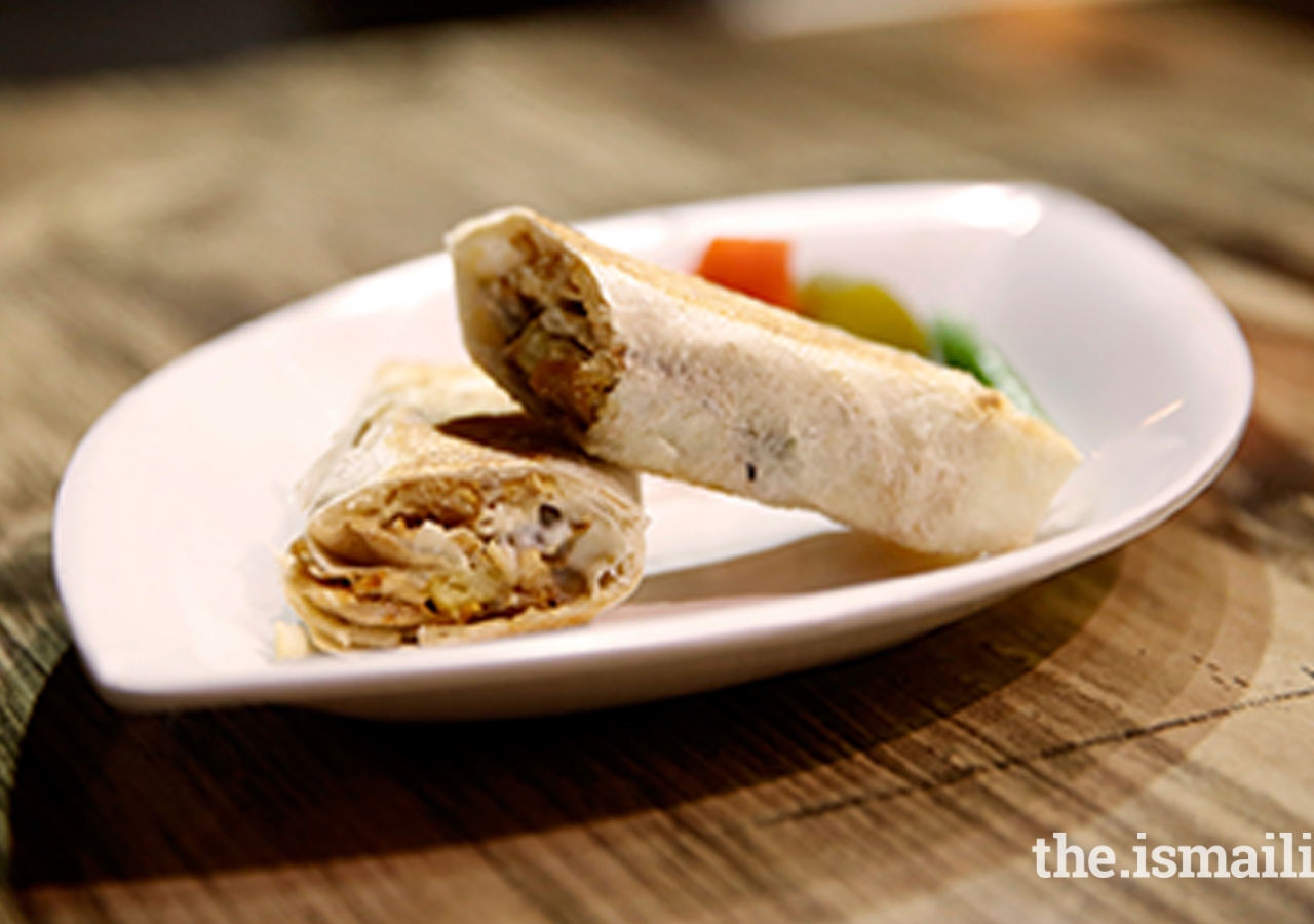 Brimming with meat, this wrap makes for a filling snack when you're on the go!