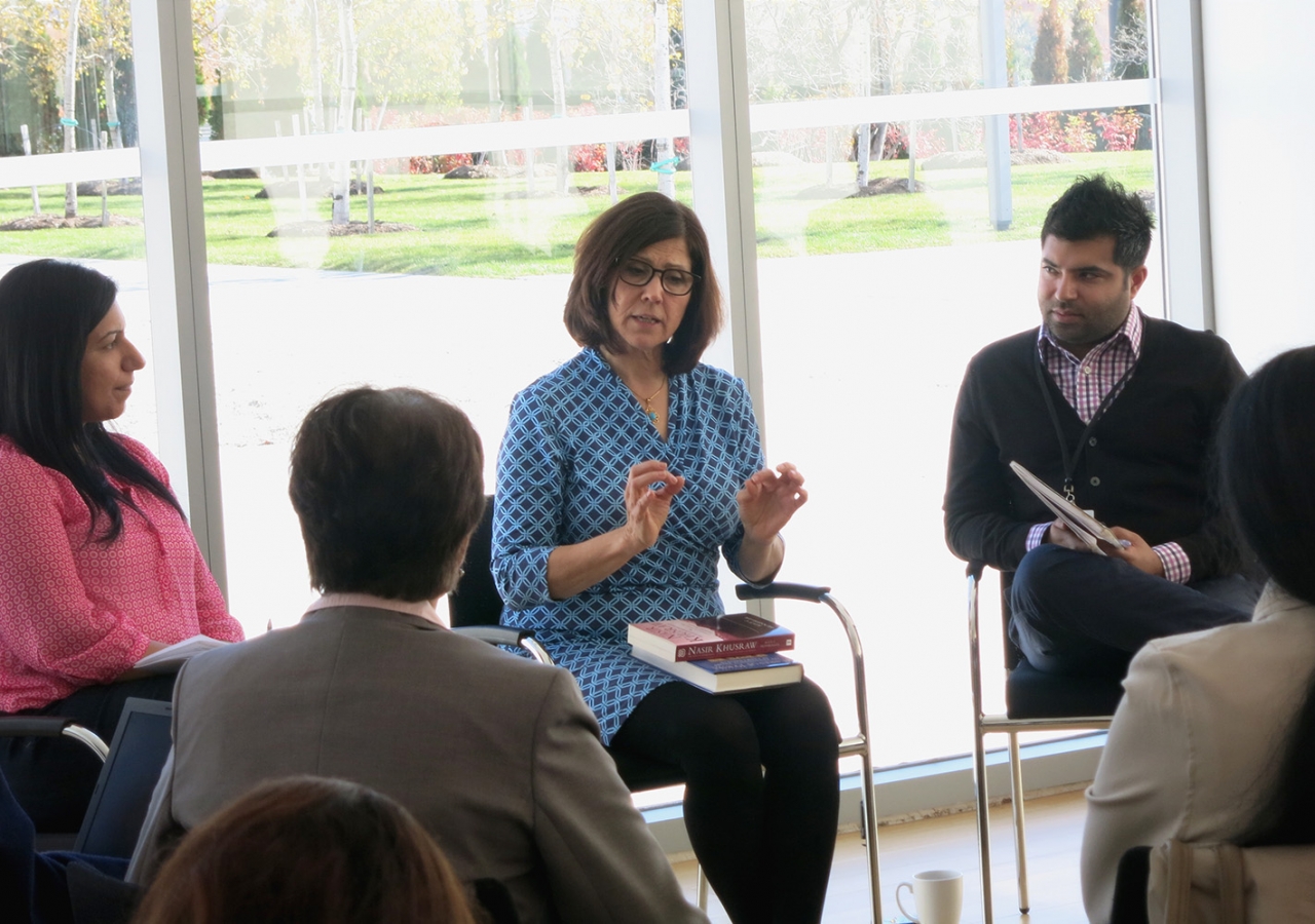 Dr Alice Hunsberger in conversation with ITREB educators at the Ismaili Centre, Toronto on 24 October 2014. Zulfikar Hirji