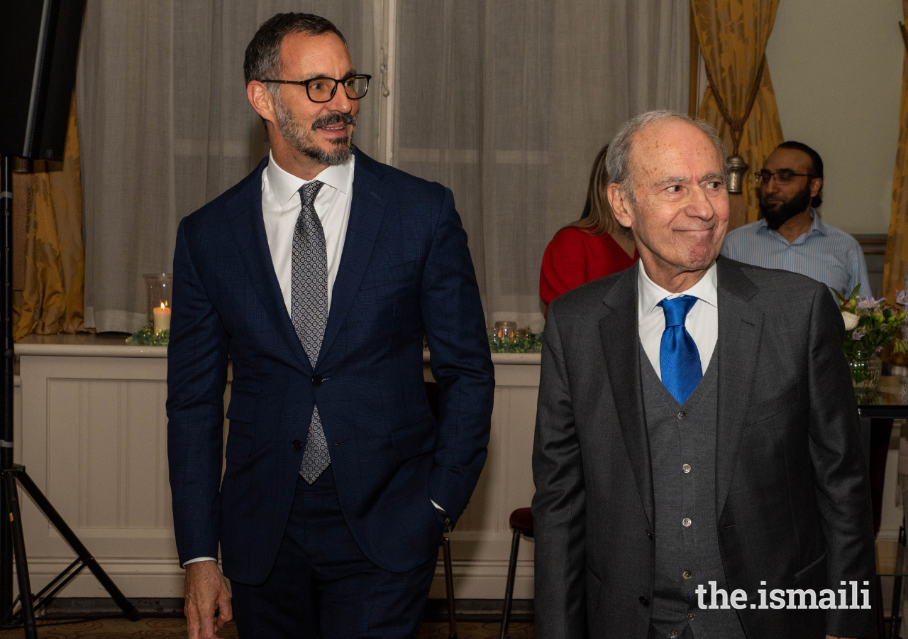 Prince Rahim and Dr Farhad Daftary at a special event in London to honour the contributions of Dr Daftary to The Institute of Ismaili Studies.