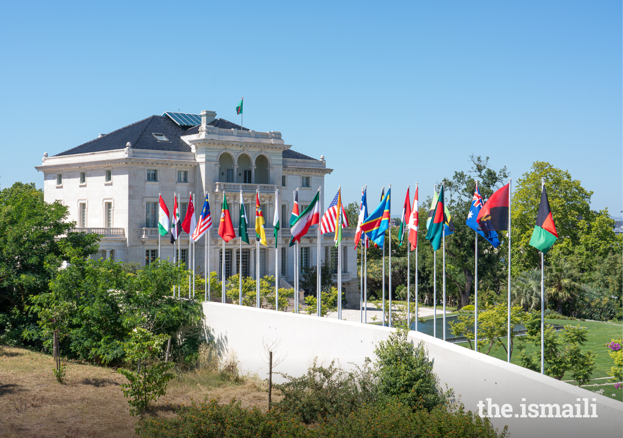 Twenty two flags fly at the Diwan of the Ismaili Imamat in Lisbon, representing each of the Ismaili Council jurisdictions worldwide.