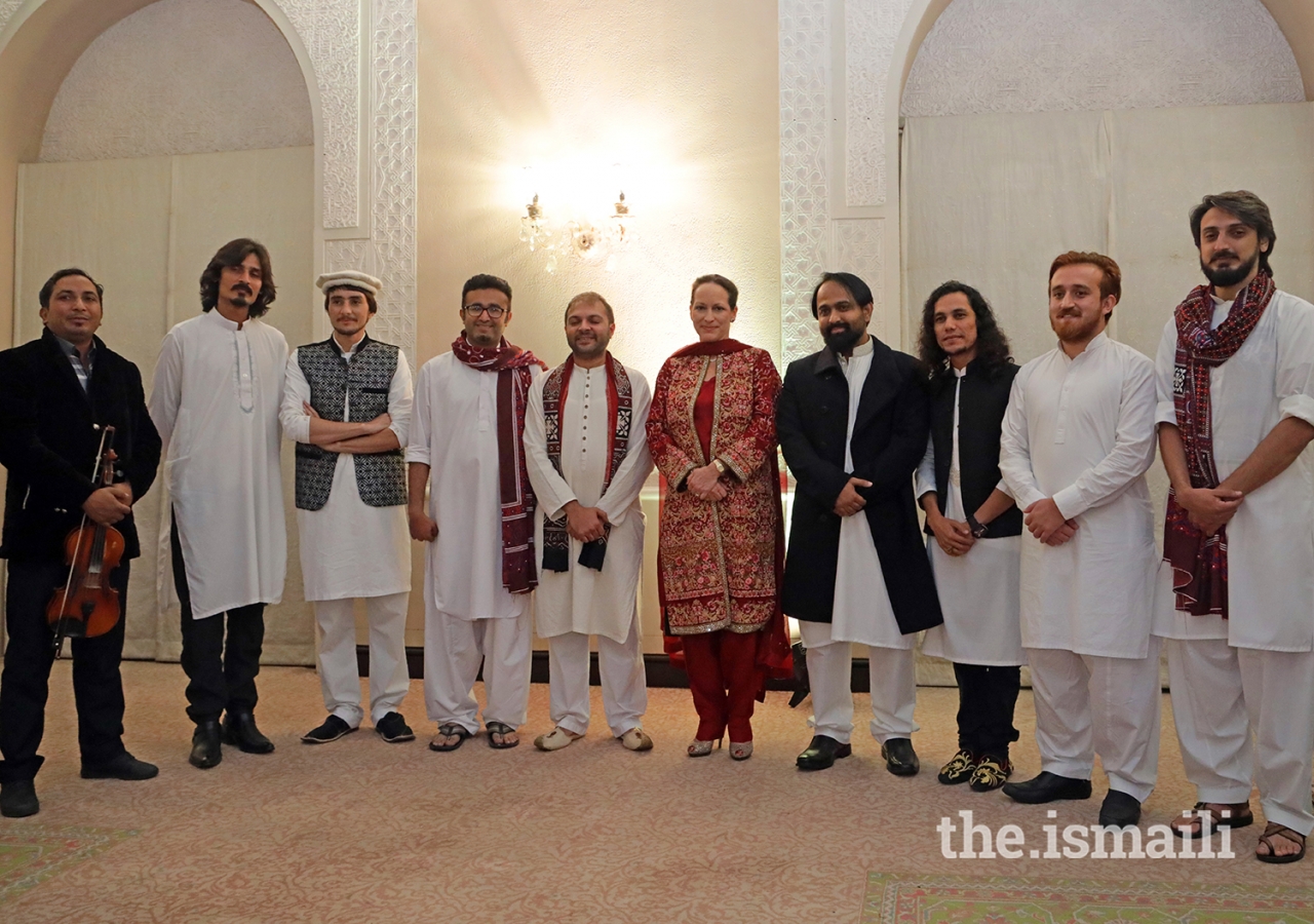 Princess Zahra Aga Khan with the performers at the institutional dinner in Islamabad