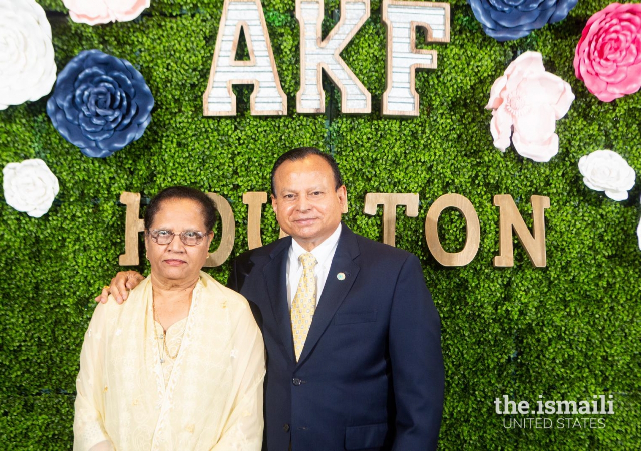 Sakina and Nazarali Momin at an Aga Khan Foundation event in Houston.