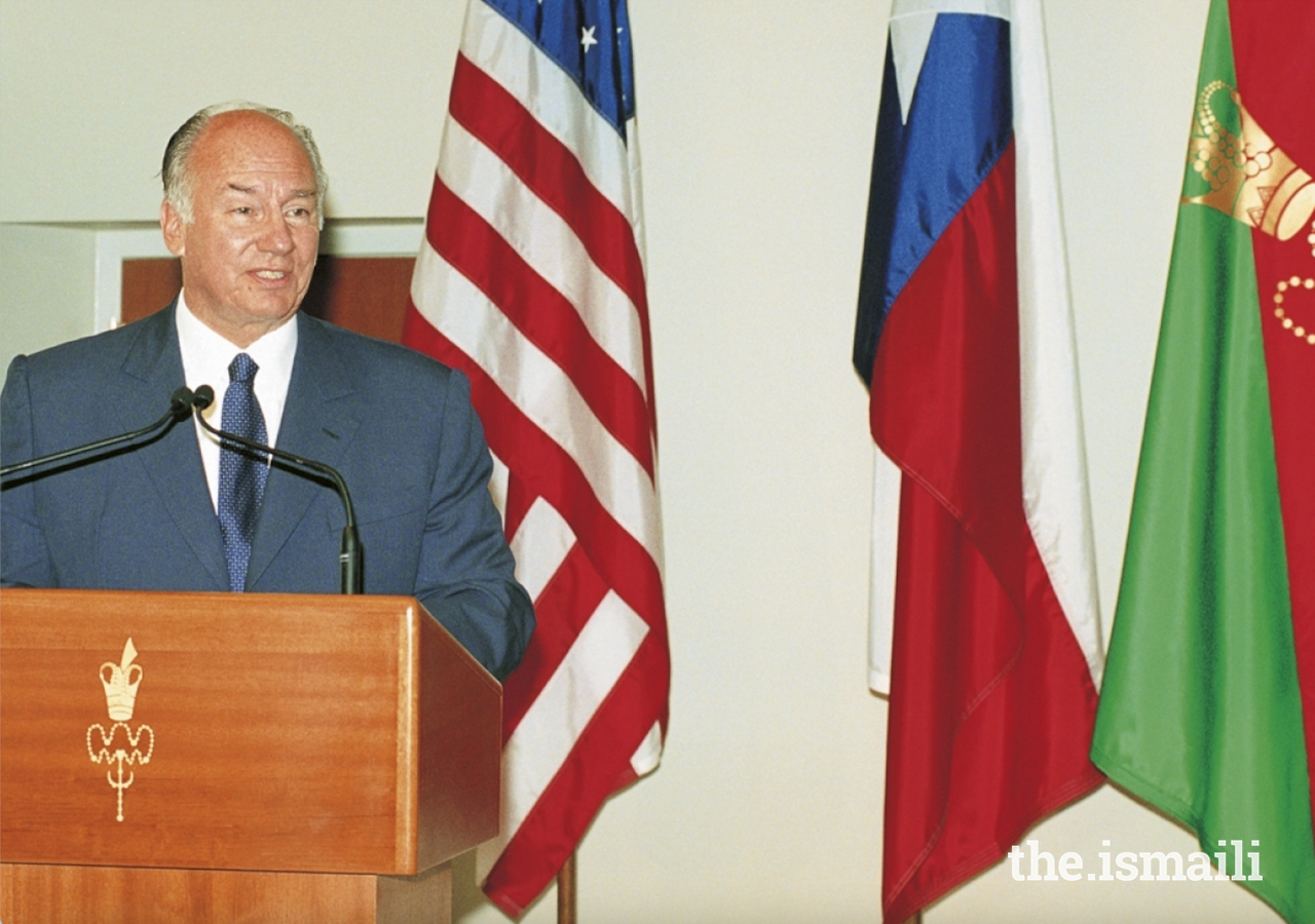 Mawlana Hazar Imam attended the Inauguration Ceremony of the Ismaili Jamatkhana and Center in Sugar Land, Texas, in 2002.