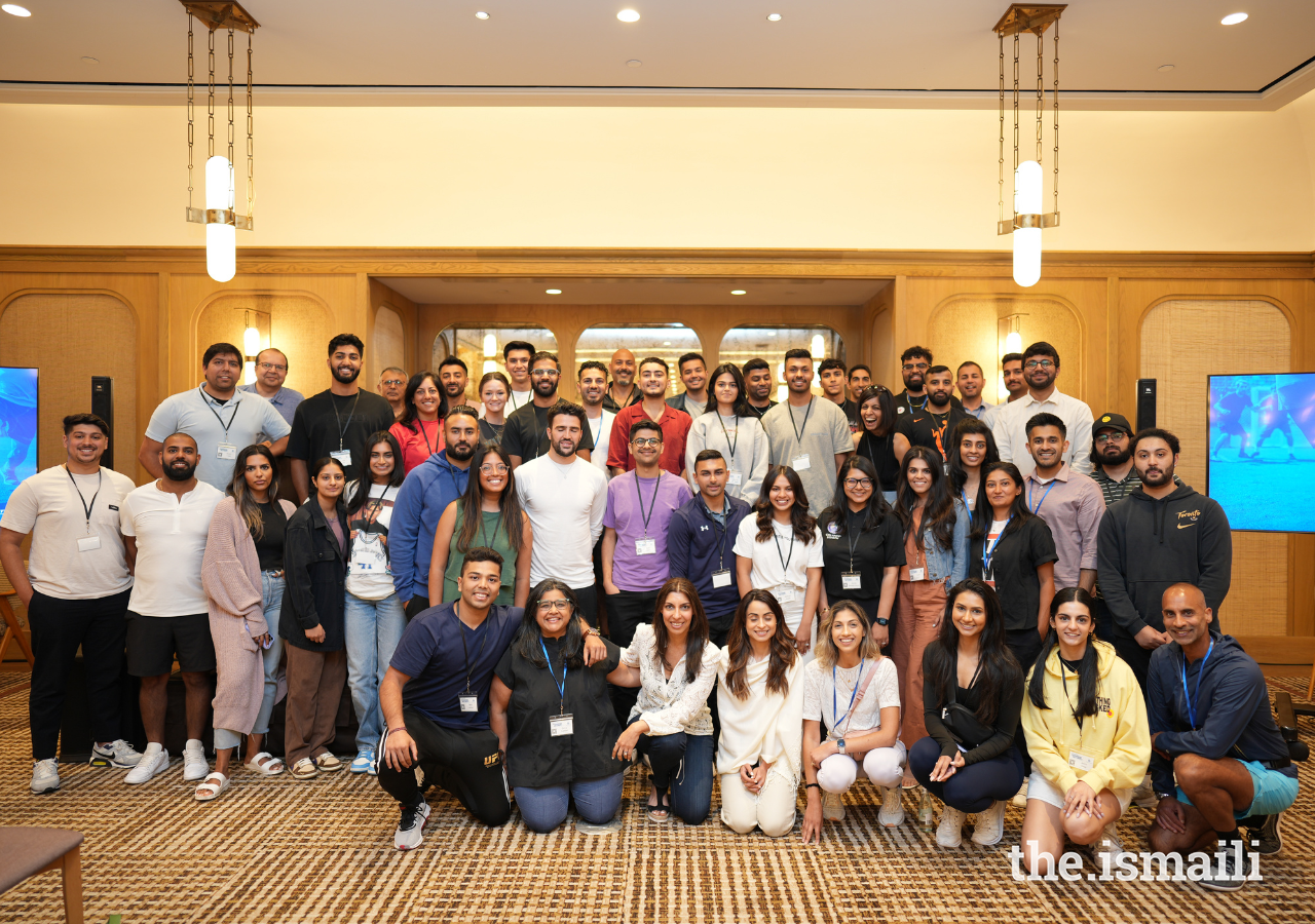 Pioneers Retreat attendees and staff pose for a group photo.