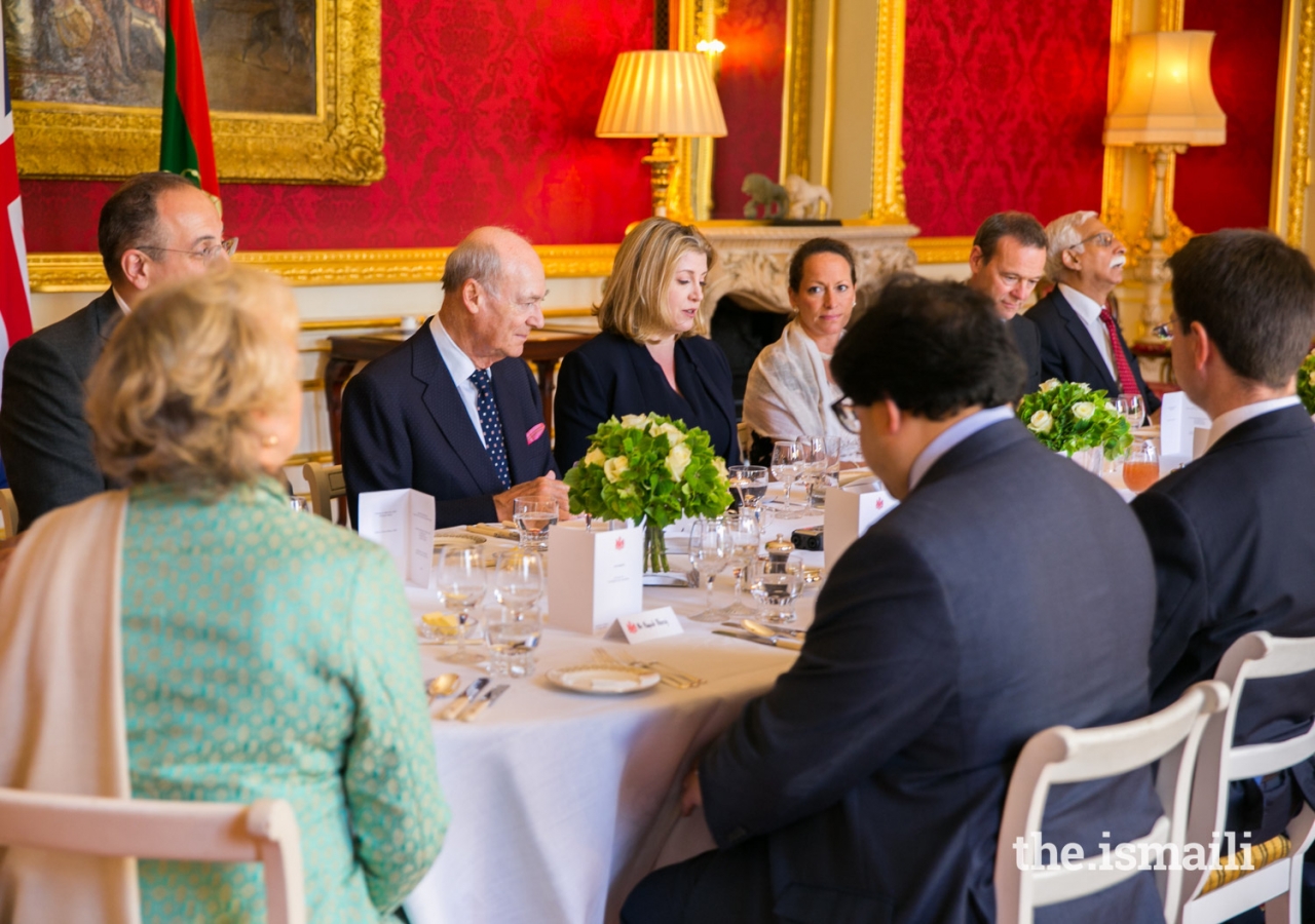 The Rt Hon Penny Mordaunt, Secretary of State for International Development and Minister for Women and Equalities, hosted a luncheon in honour of Mawlana Hazar Imam, at which Prince Amyn and Princess Zahra were also present. 