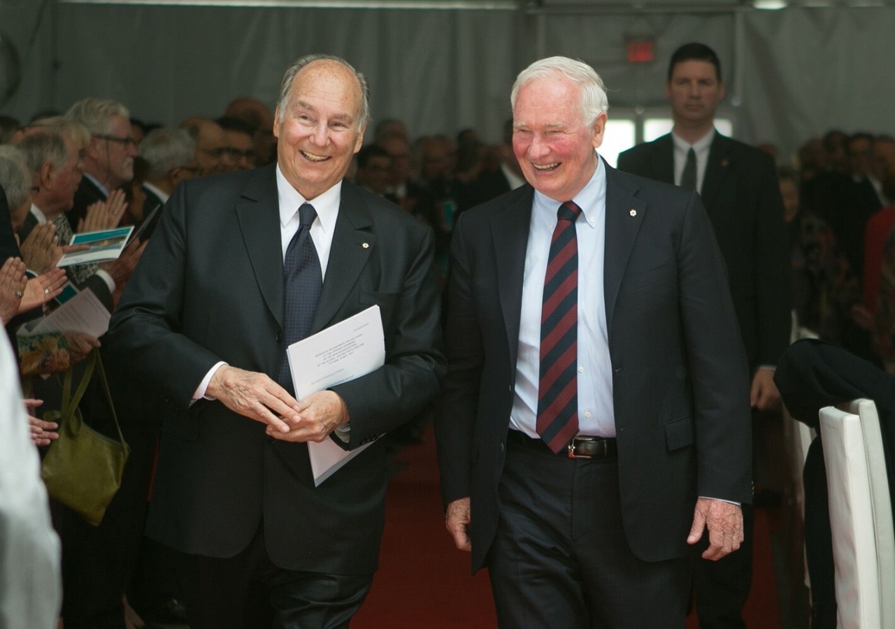 Mawlana Hazar Imam and Governor General David Johnston at the opening of the Global Centre for Pluralism’s international headquarters in Ottawa