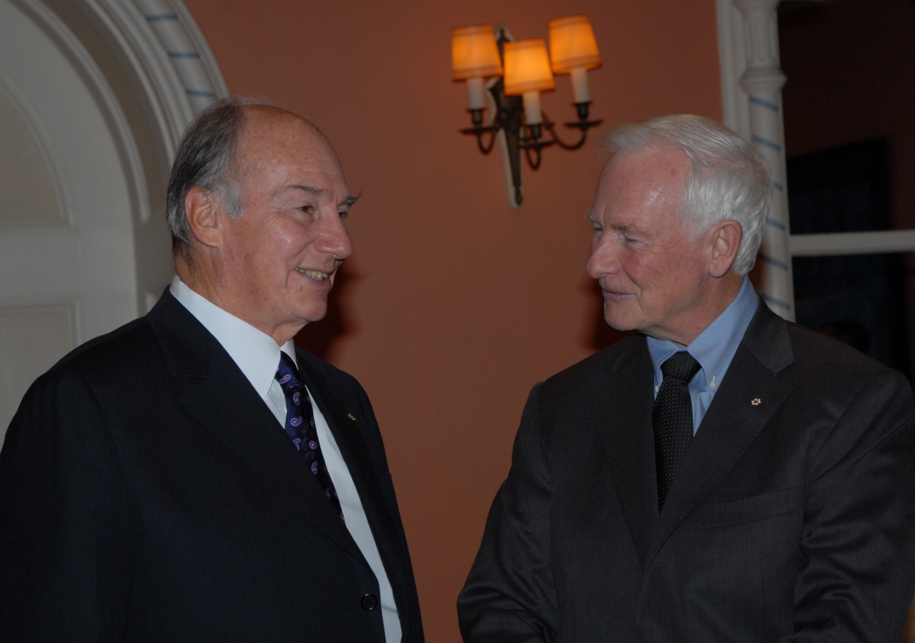 Mawlana Hazar Imam with His Excellency David Johnston, the Governor General of Canada, at Rideau Hall in Ottawa.