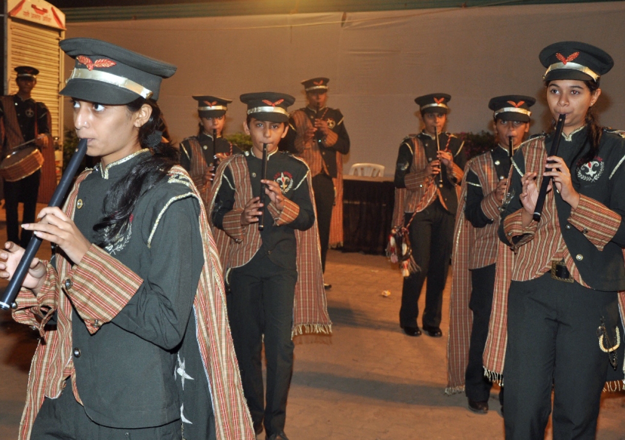 The Aga Khan Baug Band in performance at the awards ceremony.