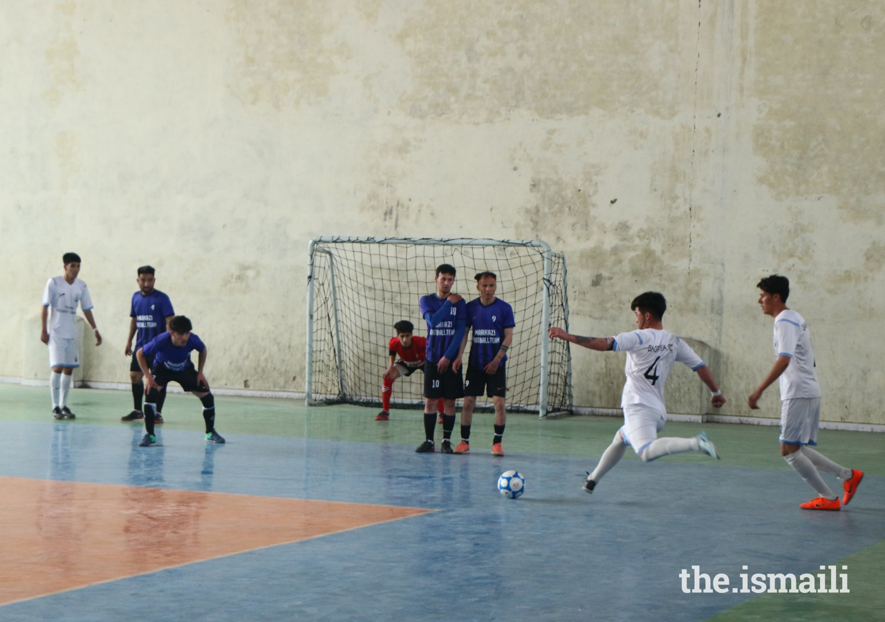 Young Ismailis take part in a Futsal tournament organised by the Youth and Sports portfolio in Afghanistan.