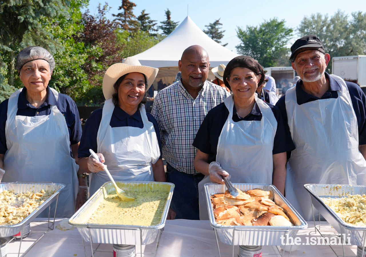 Ismaili volunteers serving up a storm at the 26th Annual Ismaili Muslim Stampede Breakfast in Calgary.