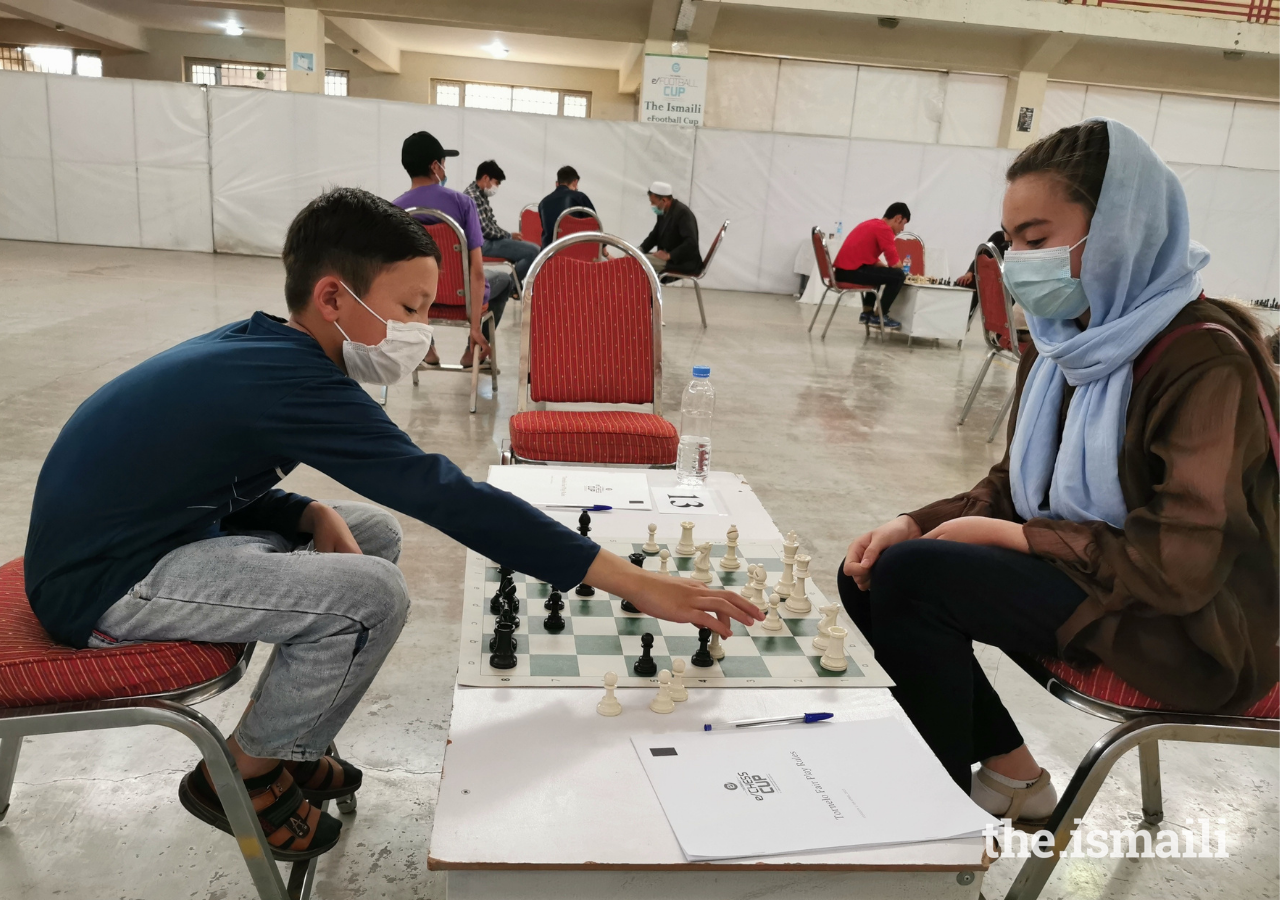 In Kabul, Afghanistan, young Ismaili chess enthusiasts participate in a chess tournament.