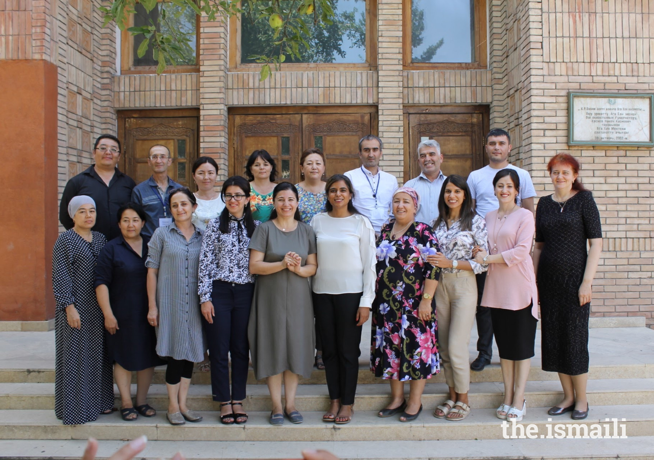 TKN teachers from the UK with AKS teachers at a professional development programme at the Aga Khan School, Osh in the Kyrgyz Republic in 2019.