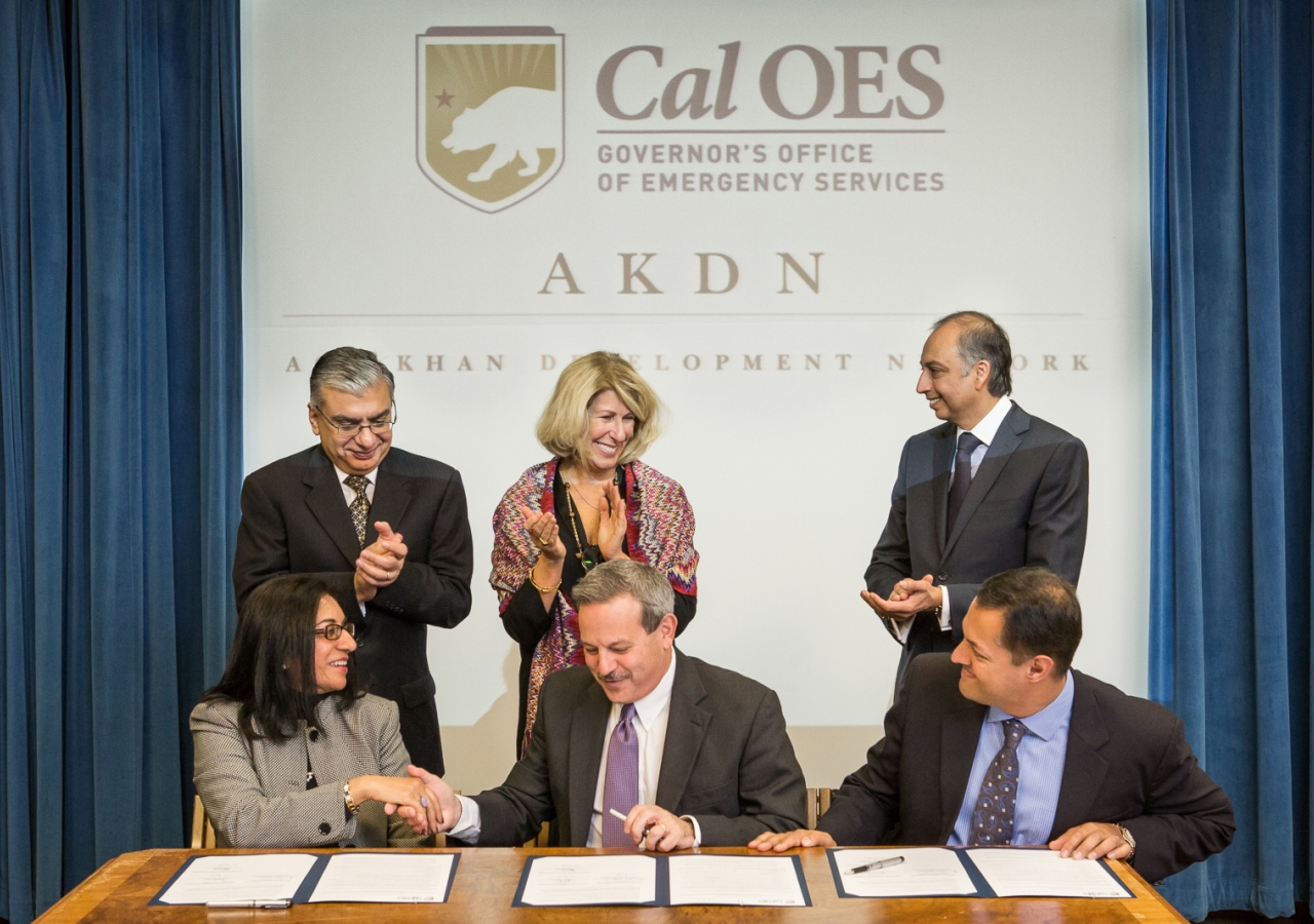 The Memorandum of Understanding signed by AKDN, FOCUS and the California Governor’s Office of Emergency Services builds on the 2009 Agreement of Cooperation between the Ismaili Imamat the State of California.