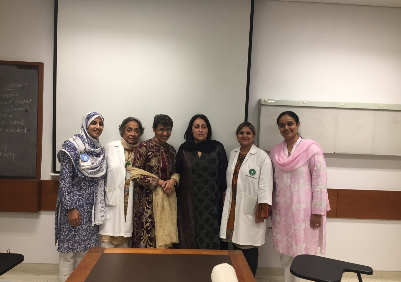 Dr Chagpar and Dr Amersi with AKU faculty.