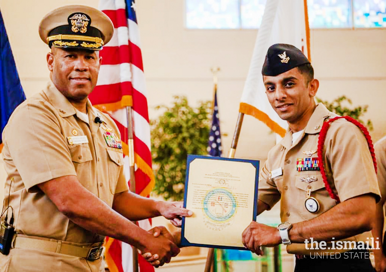 Shan Rajani was recognized by his Commanding Officer upon successfully graduating from Recruit Division Commander School.