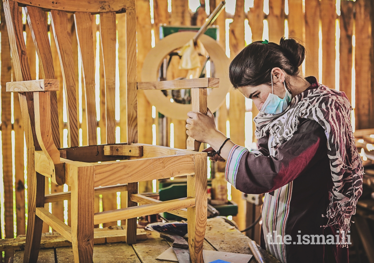 "Shaping the future": A carpenter that is part of the AKDN's Ciqam program in Hunza.