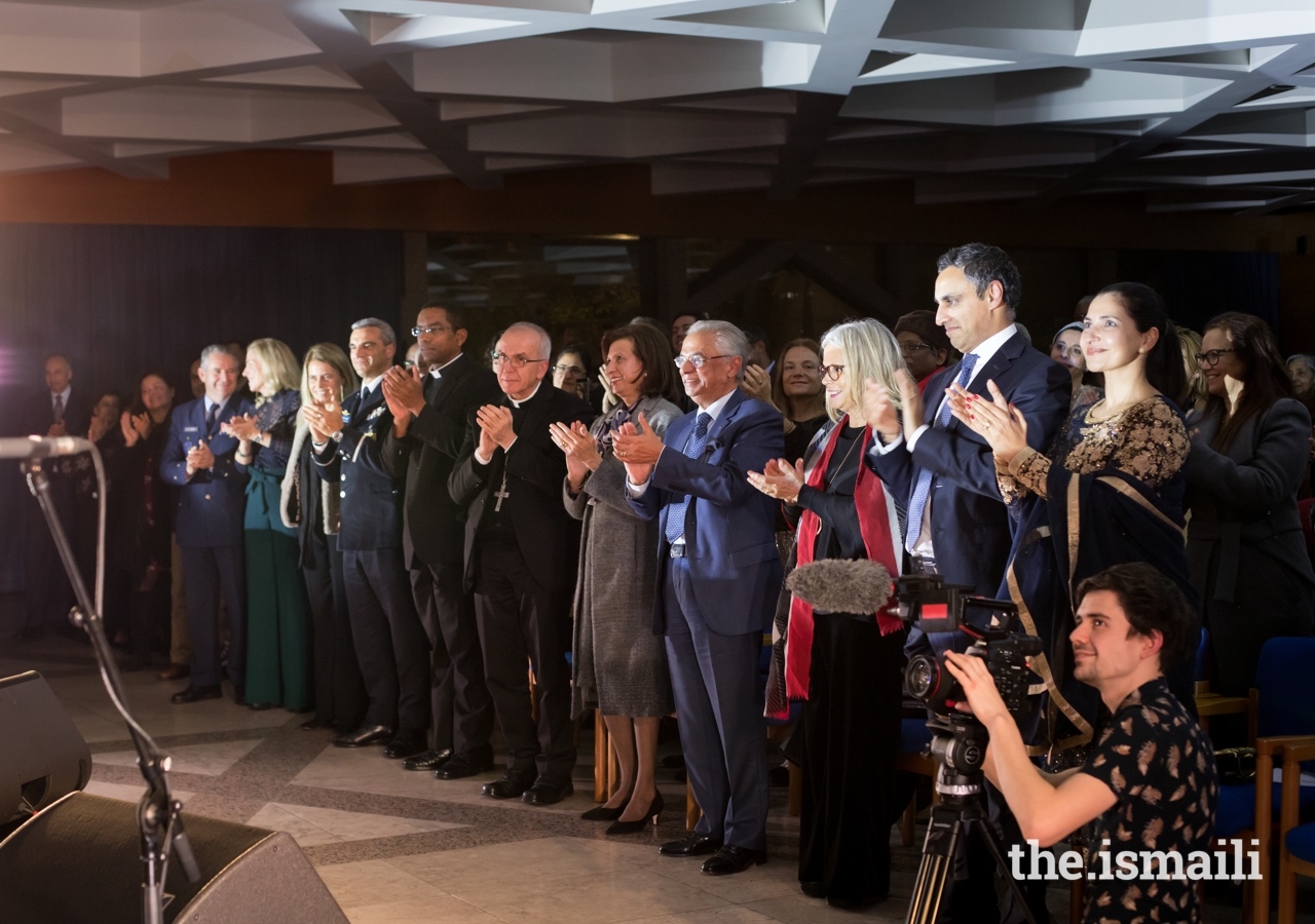 Guests applaud a performance of the Aga Khan Master Musicians at an event at the Ismaili Centre Lisbon which coincided with the 23rd anniversary of its Foundation Stone ceremony.