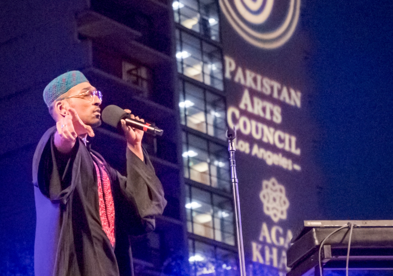 Ali Sethi performs at a concert in Los Angeles in partnership with the Aga Khan Museum, Pakistan Arts Council, Consulate General of Pakistan and Grand Performances