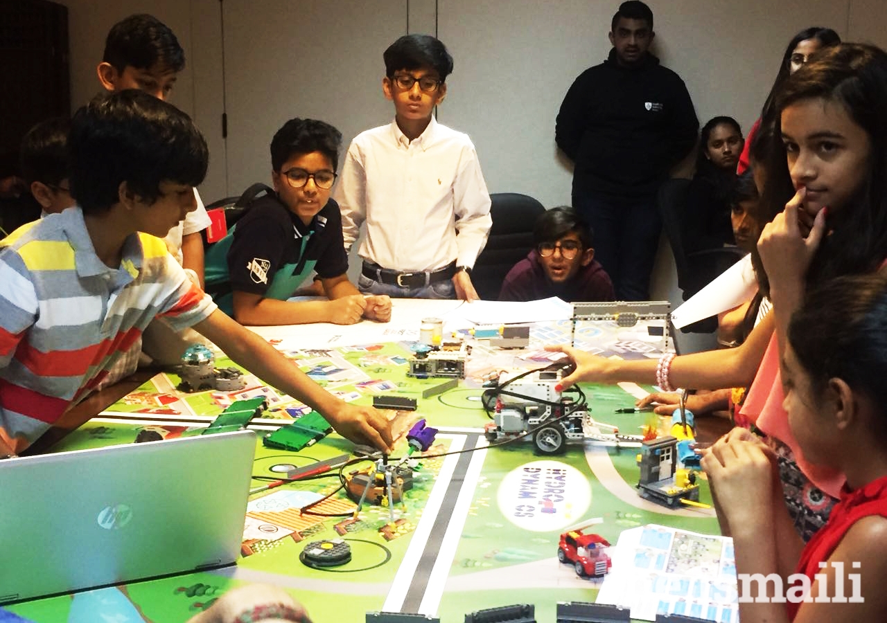 UAE youth engage in a robotics competition using LEGO, as part of the i-Robotics programme at the Ismaili Centre Dubai. Participants had eight weeks to prepare and develop an understanding of robotics.
