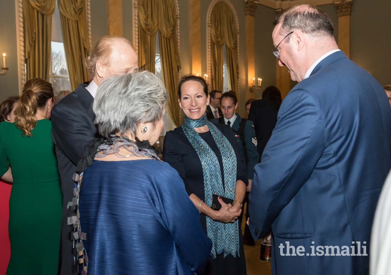 Princess Zahra Aga Khan with former Governor General Adrienne Clarkson and other Canadian leaders at Rideau Hall in Ottawa during Mawlana Hazar Imam’s Diamond Jubilee visit to Canada. 