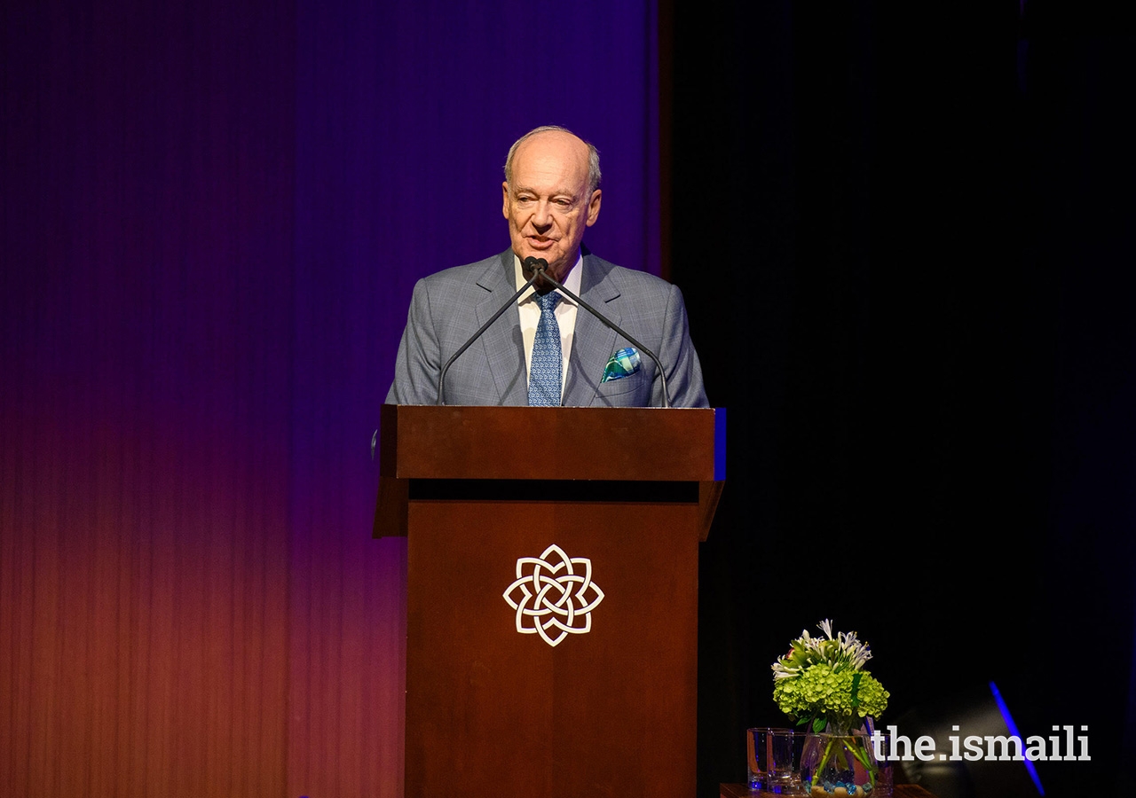 Prince Amyn delivers remarks at an event at the Aga Khan Museum on 22 November, where the Museum’s new donor wall was unveiled.