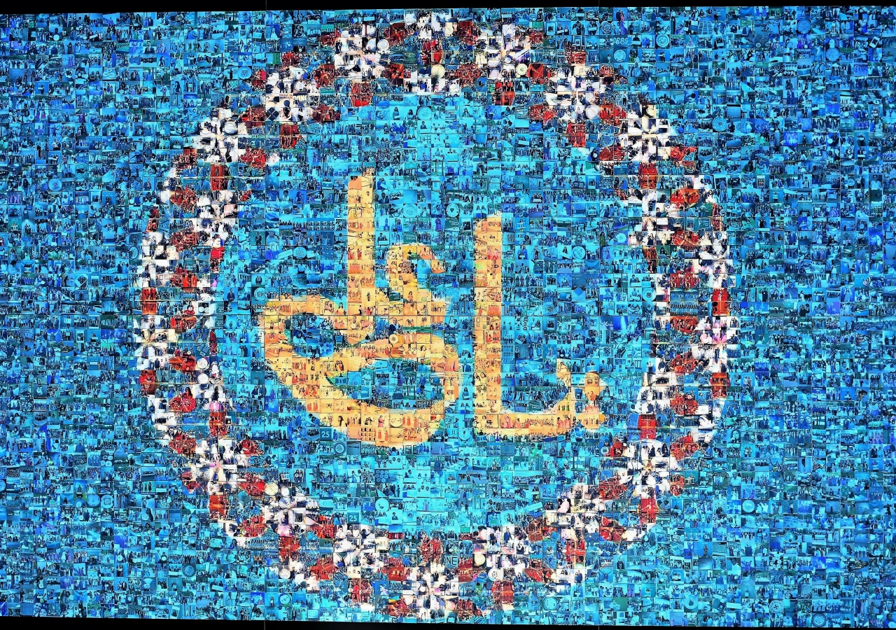 The 15-foot mosaic of images was created from submissions by the USA Jamat.