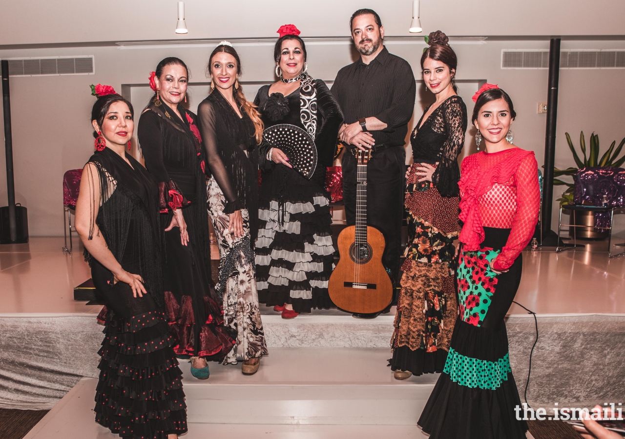 Solero Flamenco artists Irma La Paloma, Jeremias Garcia, Solangel Lali Calix, Almudena Navarro Romero, Ana Maria Barcelo Suria, Lorena Gomez, and Andreina Pereira Nunez.