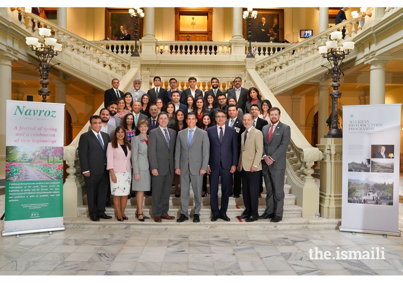 Lt. Governor Geoff Duncan appreciates the display of culture at the State Capitol and poses for a picture with the Ismaili community.