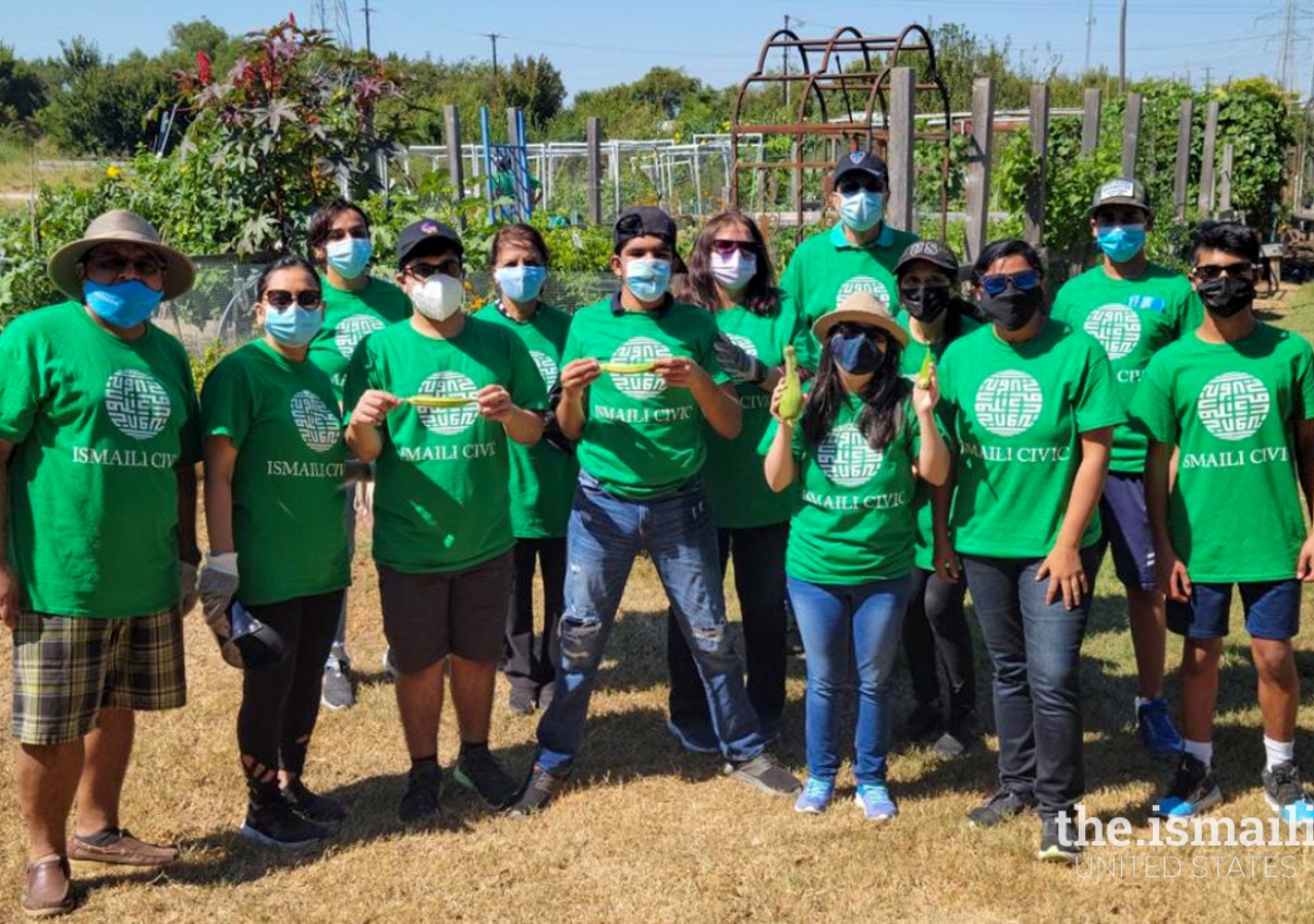 Specially-abled Jamati members commemorated Global Ismaili CIVIC Day in Plano, Texas, by assisting in community gardening. 