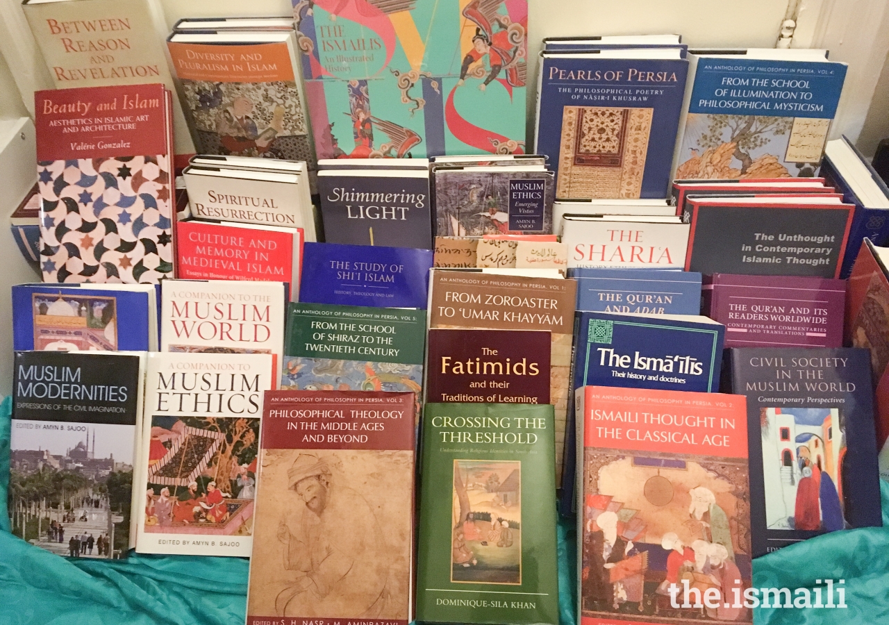 A selection of the IIS books donated to the Boston Public Library in January.