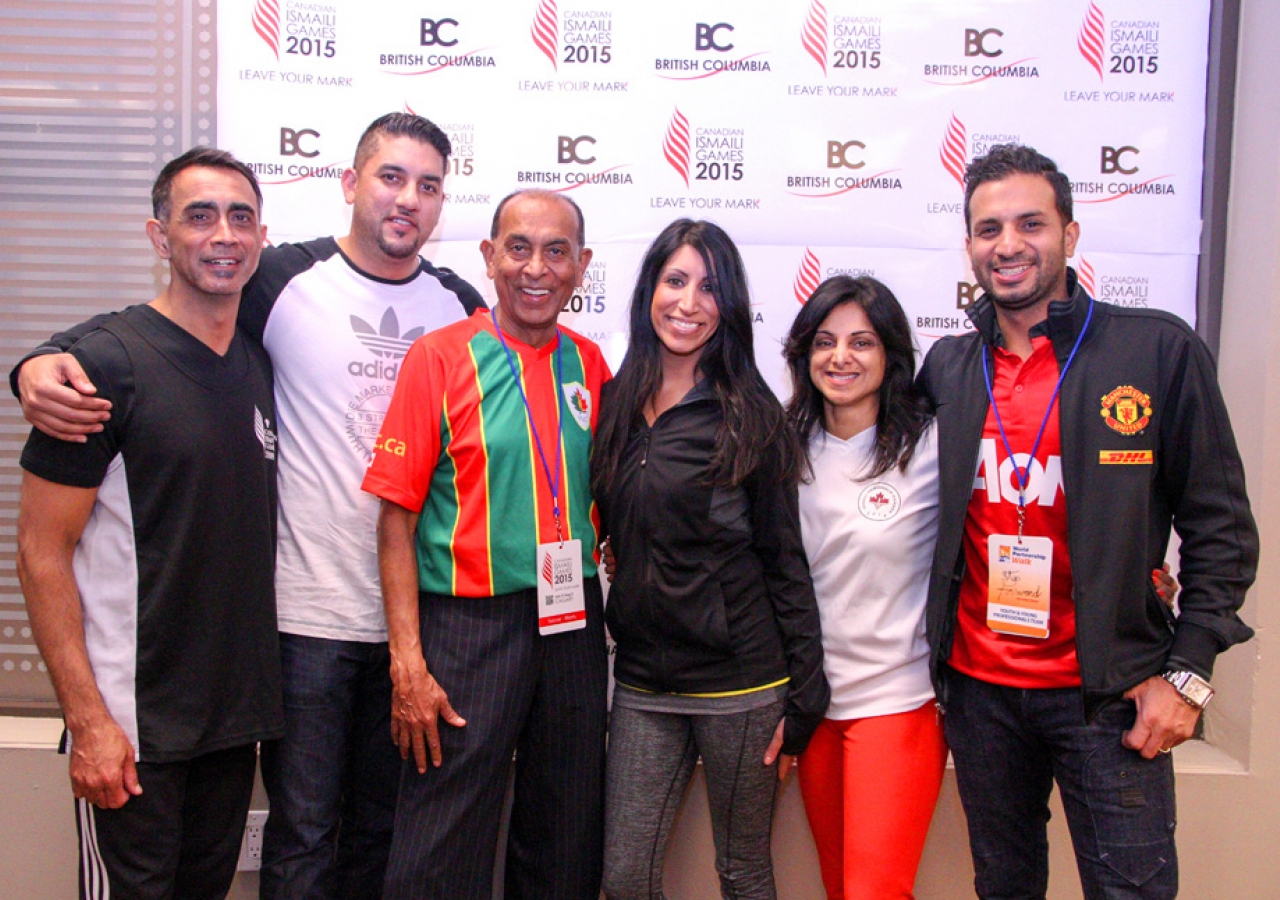 BC Ismailis pose for a photograph at a Vancouver pep rally ahead of the Canadian Ismaili Games to be held in Calgary between 31 July - 3 August 2015. Ismaili Council for BC