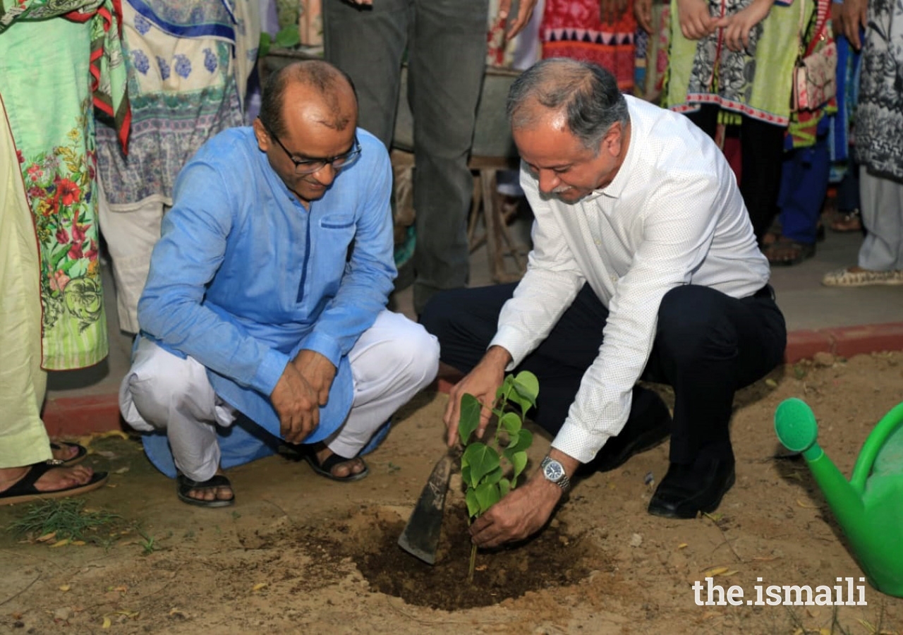 Jamati leaders participated in the tree planting drive to commemorate Pakistan's Independence Day.