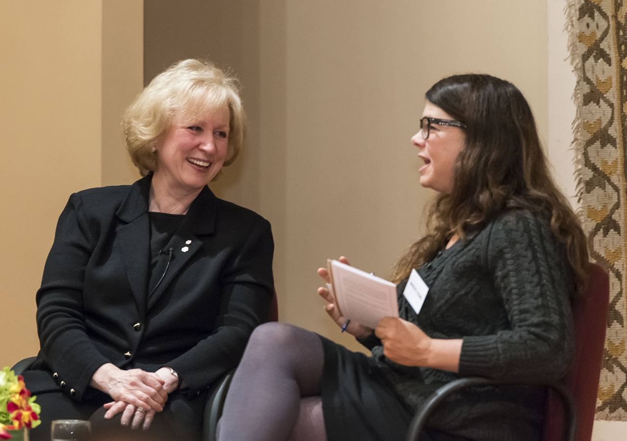Kim Campbell sits down with Margot Young, Associate Professor of Law at the University of British Columbia, for an on-stage conversation following the Ismaili Centre lecture. Azim Verjee