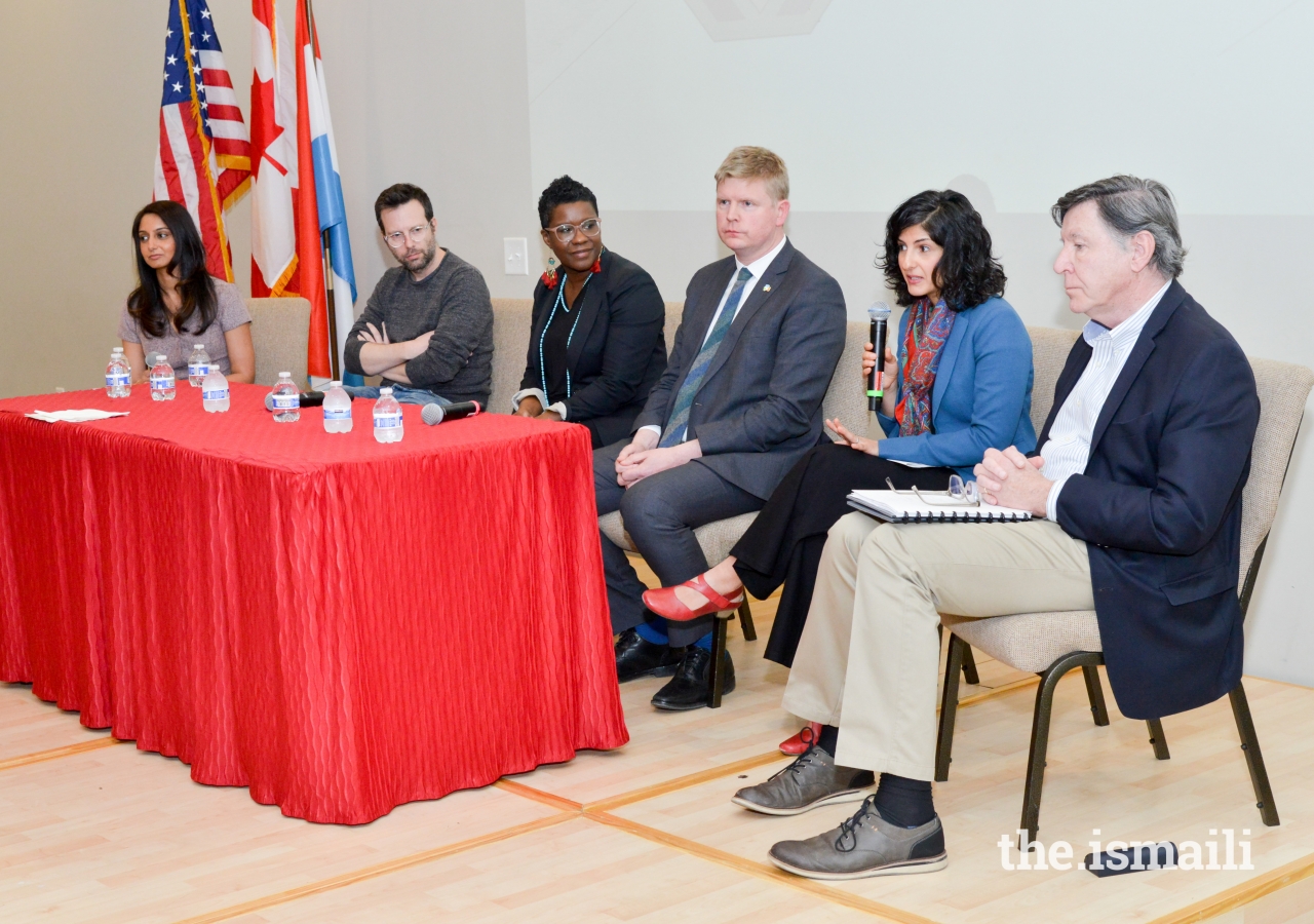 Dr. Behnoosh Momin moderated a panel discussion between Andrew Rosen, Exec. Producer of Aircraft Pictures, Consuls General Nadia Theodore and Shane Stephens, Dr. Mona Tajali, and Hon. Consul of Luxembourg, Georges Hoffmann.