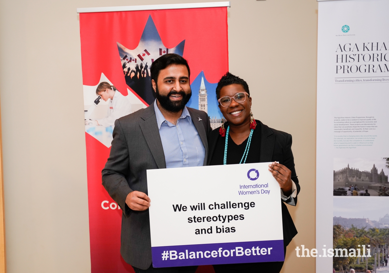 Munir Meghjani and Consul General Nadia Theodore “Will challenge stereotypes and bias” and promote gender balance.