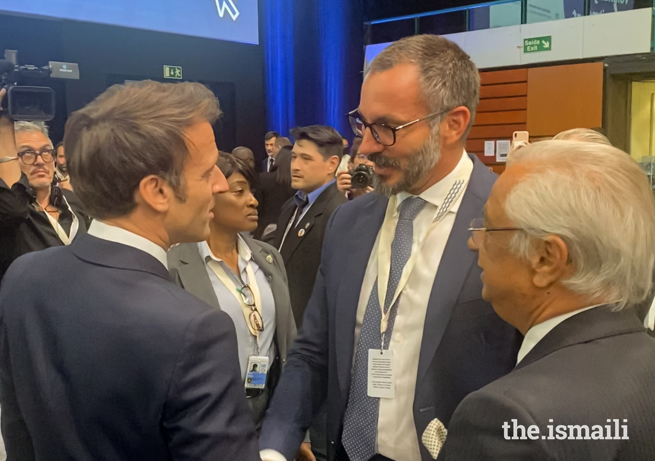 Prince Rahim met with French President Emmanuel Macron at the closing session of the UN Ocean Conference.