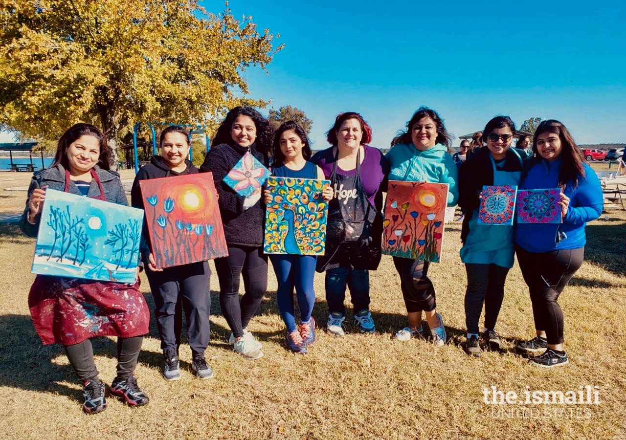 Ismaili Women’s Group in the Central region showing artwork created.