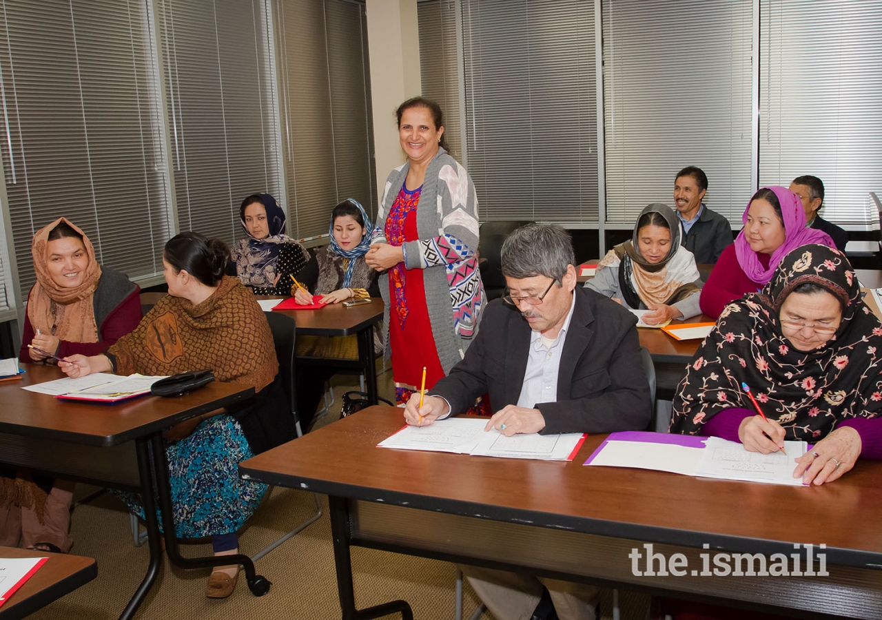 Members of the Jamat at an English as a Second Language class.
