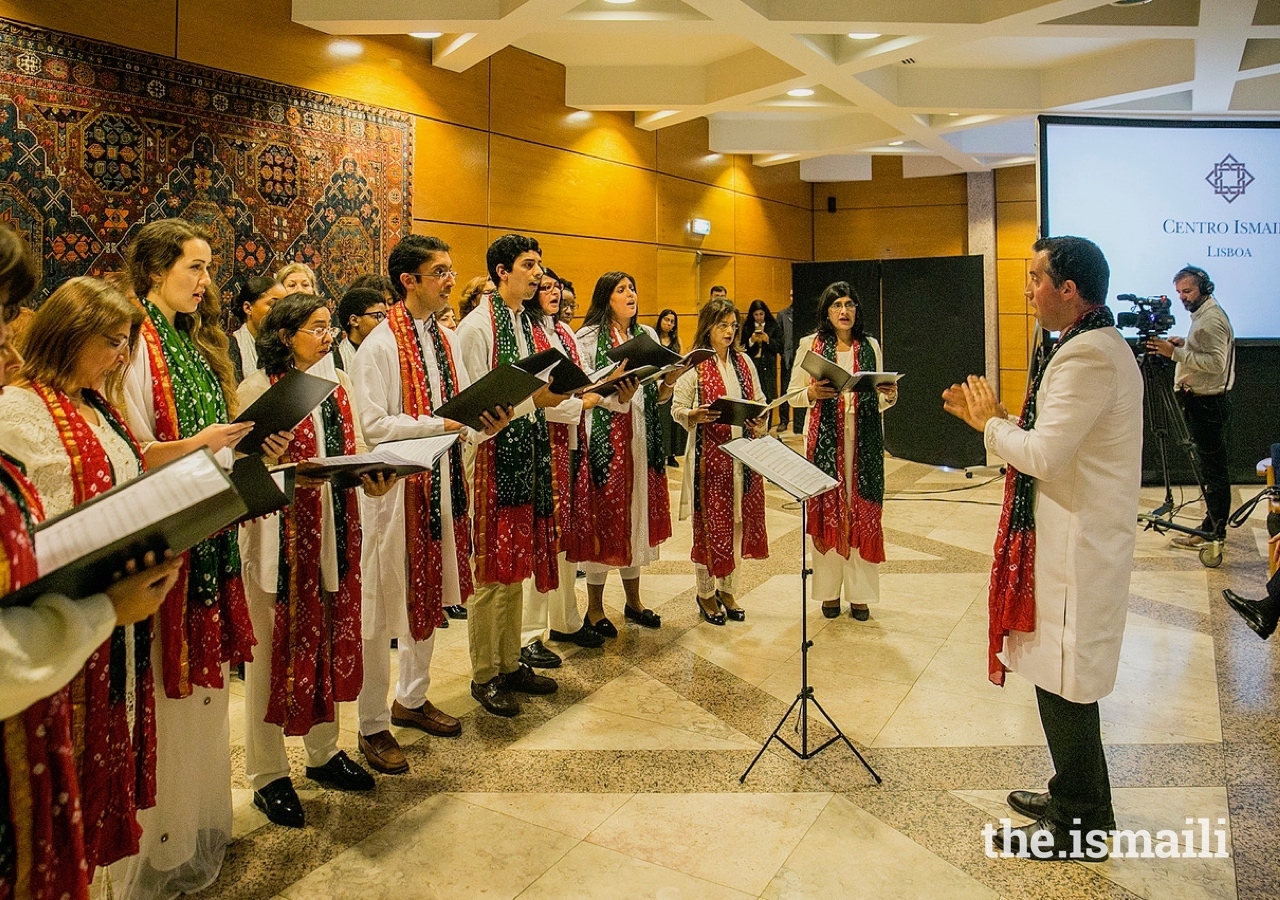 The Portuguese Ismaili Choir performing for guests at the Ismaili Centre Lisbon.