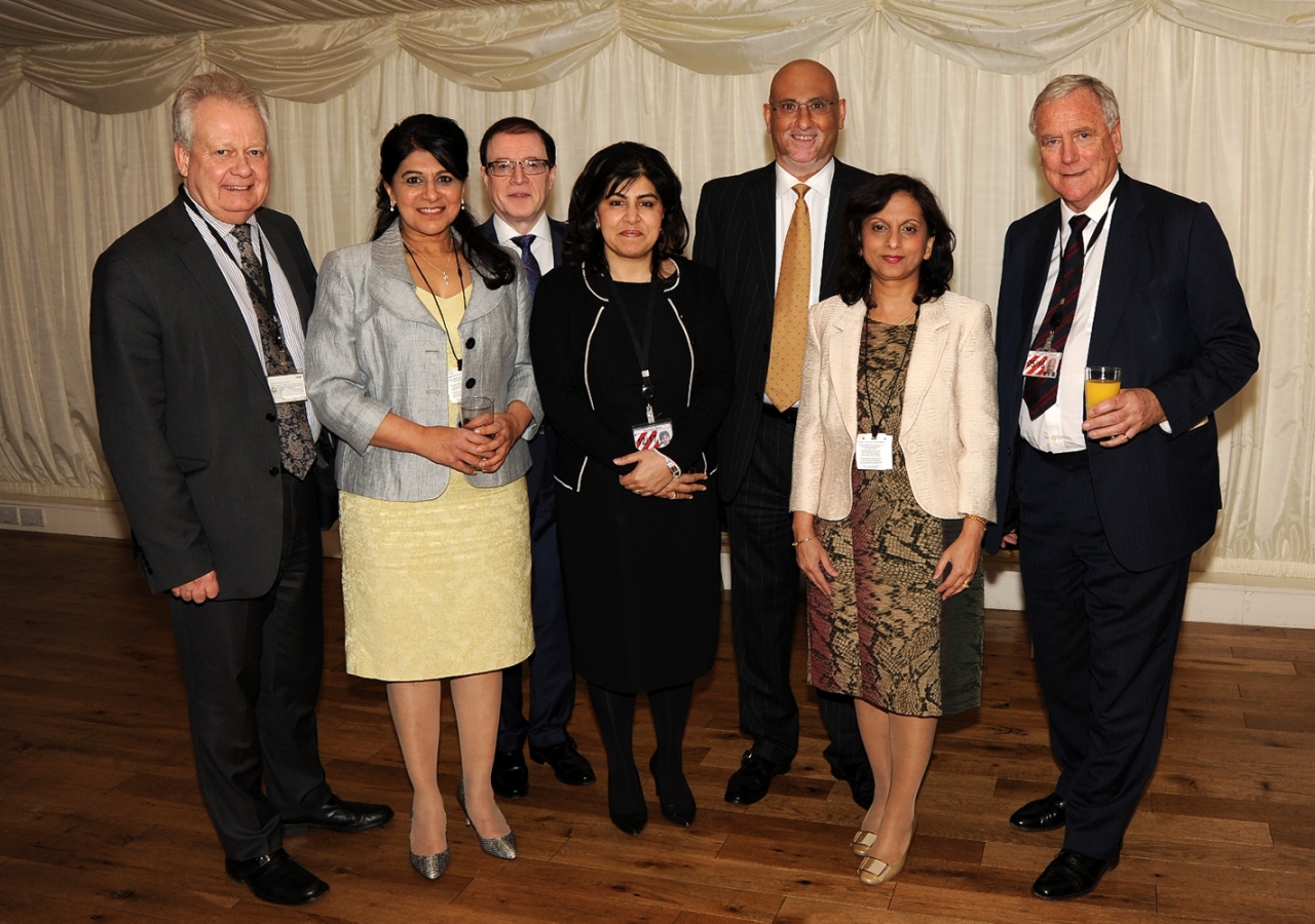 Baroness Sayeeda Warsi with Zulifikar Hassam, Member of the Ismaili Council for the UK, Karim Sacoor, Chairman of the Conservative Disability Group, parliamentarians and members of the Jamat. Riaz Kassam